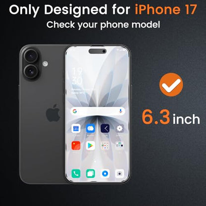 Lesakit 4 Pack Privacy Screen Protector for iPhone 17 6.3-Inch with 4 Pack Camera Lens Protector, Anti Spy Tempered Glass Film 9H Hardness Bubble Free Case Friendly - size: iPhone 17