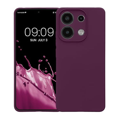 kwmobile Case Compatible with Xiaomi Redmi Note 13 4G Case - Protective Slim TPU Cover with Soft Matte Finish - Bordeaux Violet - color: bordeaux violet