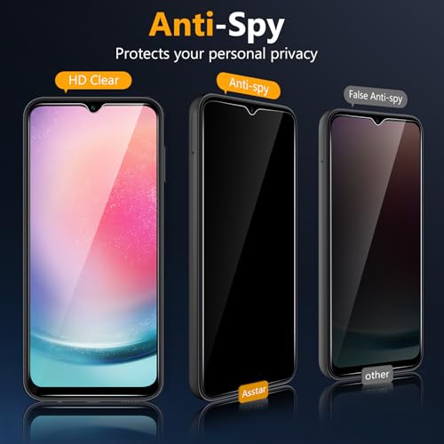 Asstar [2 Pack] Privacy Screen Protector for Samsung Galaxy A25 5G 6.5" Protection - color: Black-A25