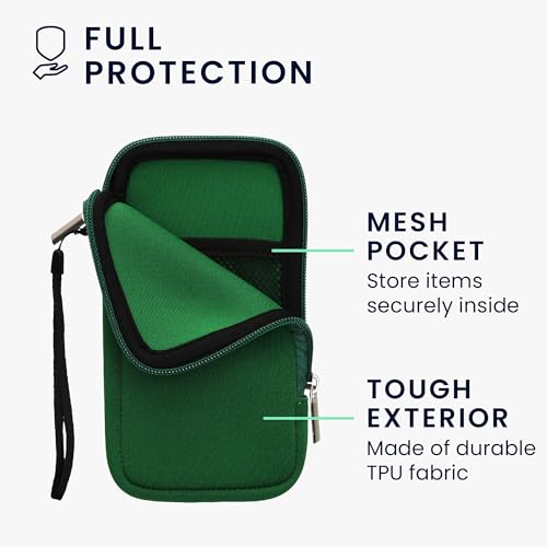 kwmobile Universal Phone Pouch Size XL - 6.7/6.8" - Neoprene Smartphone Pouch with Zip - Water-Repellent Mobile Phone Case - Sleeve in Moss Green - color: moss green, size: XL - 6.7/6.8"