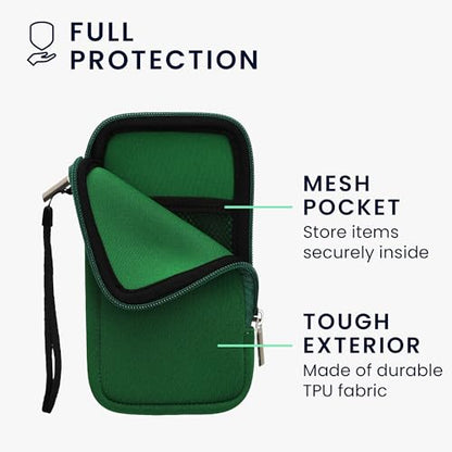 kwmobile Universal Phone Pouch Size XL - 6.7/6.8" - Neoprene Smartphone Pouch with Zip - Water-Repellent Mobile Phone Case - Sleeve in Moss Green - color: moss green, size: XL - 6.7/6.8"
