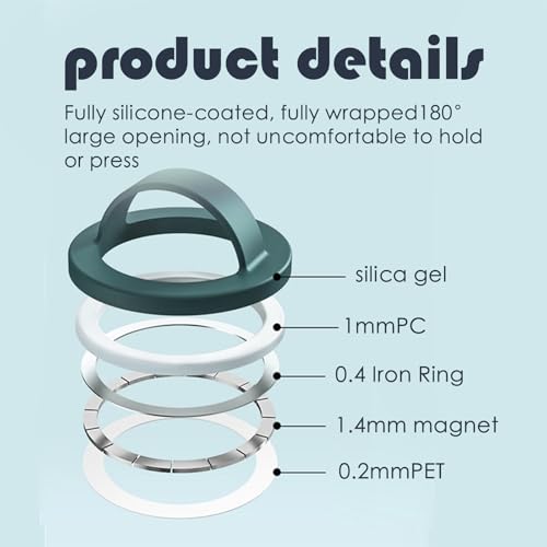 Magnetic Silicone Ring Grip Phone Holder, Rotating Finger Loop Ring Grip Holder, Soft and Portable, Strong Magnetic Attraction, Compatible with Magsafe for iPhone and Samsung Case (Cyan) - color: Cyan