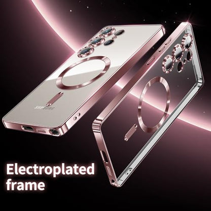Compatible with Samsung Galaxy S25 Ultra Case（Only）.Magnetic Cover for S25 Ultra. Glossy Slim Thin Soft funda capa para for Galaxy S25 Ultra 6.9 inch.Compatible with MagSafe， (Rose Gold) - color: Rose Gold