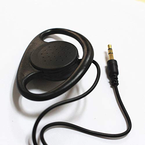 D Shape Earpiece Headset 3.5mm Single Side Earphone Hook Earbud for Tour Guide System Receiver Tablet Laptop PC Skype YouTube MP3/4 DVD