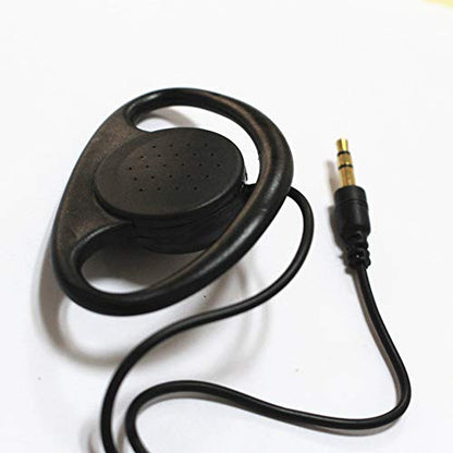 D Shape Earpiece Headset 3.5mm Single Side Earphone Hook Earbud for Tour Guide System Receiver Tablet Laptop PC Skype YouTube MP3/4 DVD