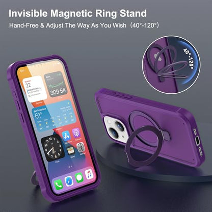 Compatible with iPhone 14 Plus Case with Stand 6.7",Purple - color: Purple, size: Iphone 14 Plus