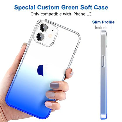 JJGoo Compatible with iPhone 12 mini Case, Soft Transparent Shockproof Protective Slim Thin Bumper Phone Cover, Gradient Blue - color: Gradient Blue