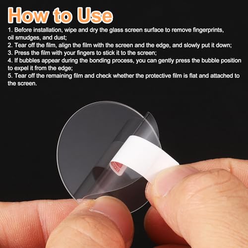 HARFINGTON 4pcs Watch Glass Screen Protector 29mm 9H Tempered Glass HD Clear Curved Edge Anti-Scratch Waterproof Round Smart Watch Dial Crystal Face Protective Film with Accessories - size: 29mm