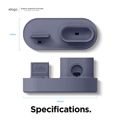 elago 3 in 1 Charging Station for iPhone, AirPods, AirPods Pro, Apple Watch - color: Lavender Grey