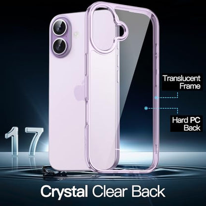 JETech Case for iPhone 17 6.3-Inch, Non-Yellowing Shockproof Phone Bumper Cover, Anti-Scratch Clear Back (Purple) - color: Purple, size: iPhone 17