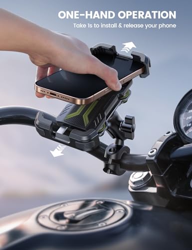Lamicall Motorcycle Phone Mount Holder with Dual Vibration Dampener - color: Green