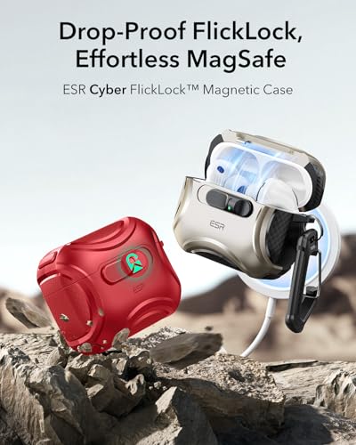 ESR for AirPods Pro 3 Case (2025), Compatible with MagSafe, Red - color: Red, size: AirPods Pro 3 Case