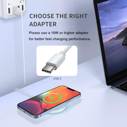 for MagSafe Charger, Magnetic Wireless Charging Pad for iPhone 17/17 Pro/17 Pro Max/Air/16 15 14 13 12 Pro Max Plus mini & AirPods 2 3 Pro, Strong Magnet, USB-C/A Ports (White-V2) - color: White-V2