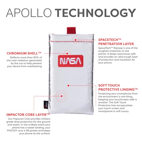 PHOOZY Apollo Thermal Phone Case | Insulated Phone Pouch Extends Battery Life 3X | Heat Resistant Drop Protection | Military Grade Water Resistant | Large | Space - color: Space Silver, size: Large
