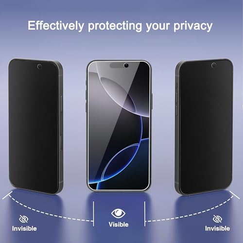 Ailun 3 Pack Privacy Screen Protector for iPhone 16 Pro Max, Tempered Glass - size: 16 Pro Max 6.9 inches