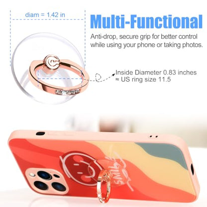 Transparent Phone Ring Holder Grip - EI Sonador Clear Cell Phone Ring Stand Holder Finger Grip Kickstand 360° Rotation, Compatible with Most of Phones, Tablets and Case (2 Rose Gold Diamond) - color: 2 Rose Gold Diamond
