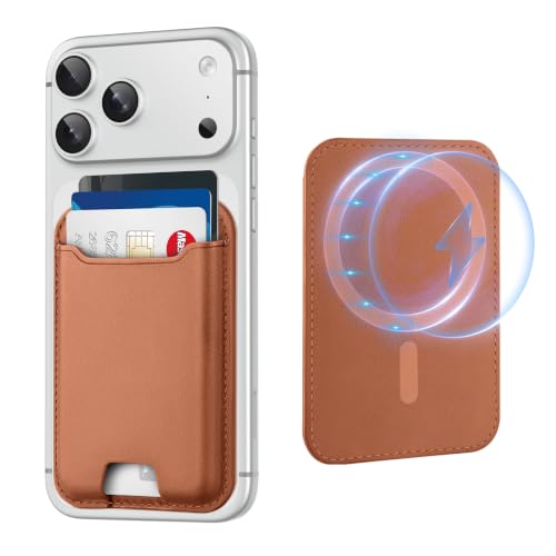 TopMade for MagSafe Wallet, Strongest Magnetic Phone Wallet, 4 Cards Holder - color: Brown