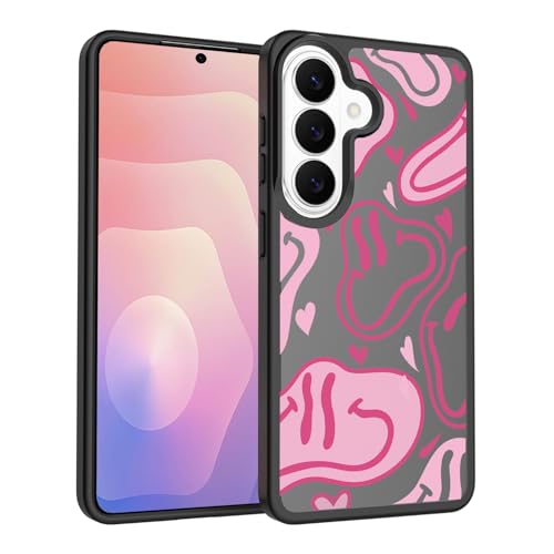for Samsung Galaxy S26 5G Case: Cute Flowers Floral Design for Girls Women Translucent Matte Slim Soft TPU Bumper Shockproof Silicone Cell Phone Cover (Fun Smiley) - color: Smiley