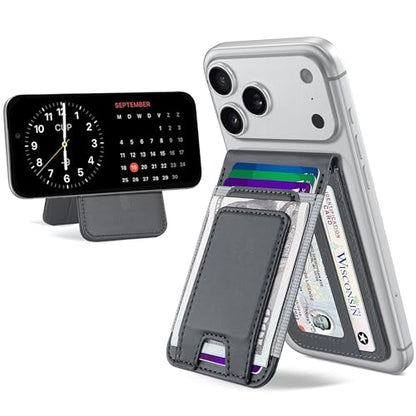 for MagSafe Wallet with Money Clip, Magnetic iPhone Wallet Stand, Gray - color: Gray
