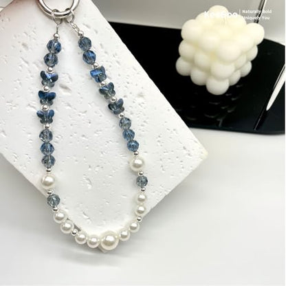 Elegance of the Sea: Pearl & Crystal Original Design Phone Charm with 2 Tether Tabs – Stylish, Durable, and Hands-Free Phone Chain – Compatible with iPhone, Samsung, Pixel & More - color: 06 Elegance of the Sea: Pearl & Crystal