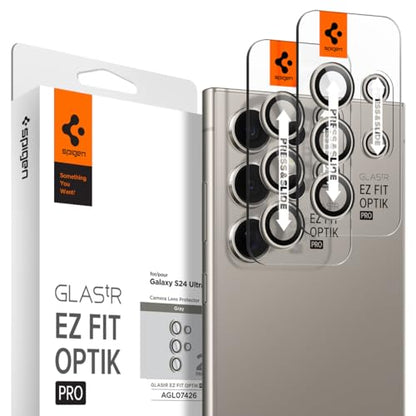 Spigen Camera Lens Protector for Galaxy S24 Ultra - Titanium Gray [2 Pack] - color: Titanium Gray