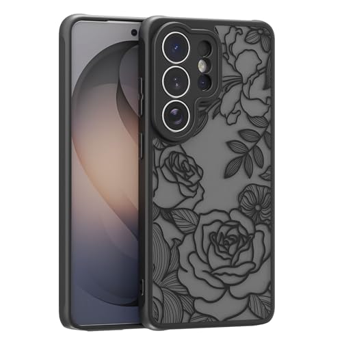 for Samsung Galaxy S26 Ultra Case,Cute Floral Black Rose Pattern Sleek Slim Protective Phone Case for Women Girls,Aesthetic Pattern Print TPU Bumper Shockproof Cover for S26 Ultra - color: Black Rose, size: S26 Ultra
