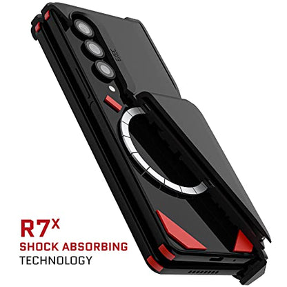 Ghostek Exec Wallet Case for Galaxy Z Fold 4 with Magnetic Credit Card Holder, Hinge Protection, Wireless Charging, 7.6" Screen (Black) - color: Black, size: Galaxy Z Fold 4