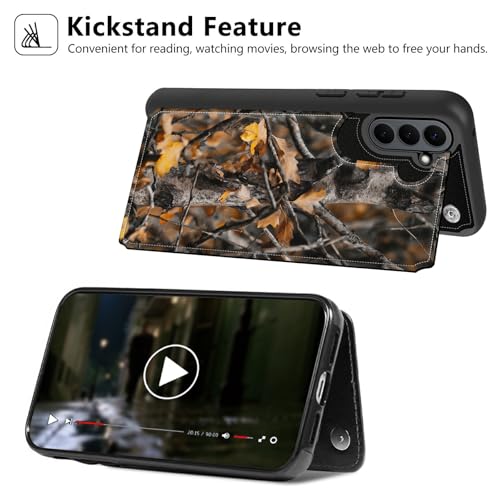 Autumn Camouflage Wallet Case for Samsung Galaxy A17 5G, Shockproof RFID Blocking PU Leather Flip Folio Cover with Card Holder, Kickstand & Magnetic Closure, Protective Phone Case - color: Autumn camouflage, size: Galaxy A17