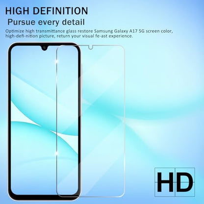 Galaxy A17 HD Clear Tempered Glass Screen Protector + Camera Lens Protectors, [2+2 Pack] [3D Glass] [Anti-Glare] [Bubble-Free] Screen Protector Glass For Samsung Galaxy A17 - size: Galaxy A17