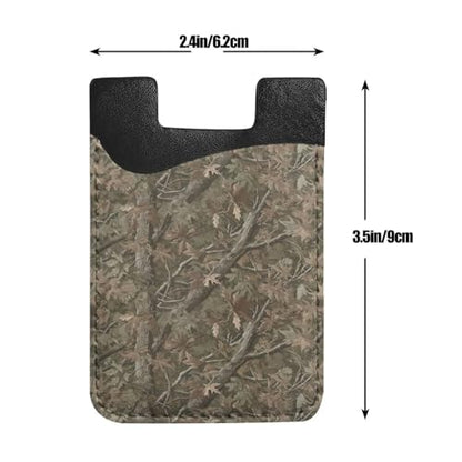 Brown Camo Army Wallet Cell Phone Camouflage Slim Leather Wallet Stick on Wallet Credit Card Sleeve Phone Adhesive Card Holder - color: Camo