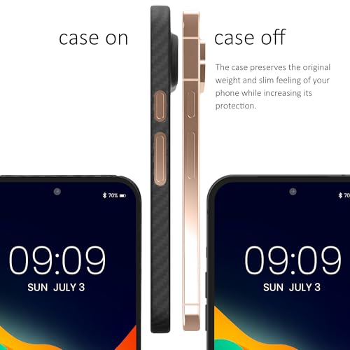kalibri Aramid Fiber Case Compatible with Google Pixel 9 - Case Super Slim Strong Protective Phone Cover - Black Matte - size: Pixel 9