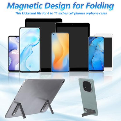 Ymapinc 2-Pack Aluminum Kickstand for Phone Case, Adjustable Foldable Cell Phone Holder Stand for Desk, Self-Adhesive & Invisible Tablet Kickstand - Black - color: black