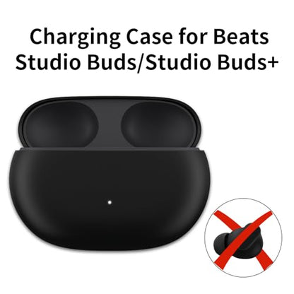 Charging Case Replacement Compatible for Beats Studio Buds Wireless Earbuds (Not Include Earbud) Type-C Protective Case (Black) Bluetooth Pairing Sync Button