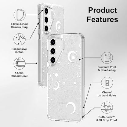 MOSNOVO Case for Samsung Galaxy S24 FE, [Buffertech 6.6ft Military-Grade Drop Protection] [Anti Peel Off Tech] Clear TPU Bumper Phone Case Cover Design - Constellation - color: Clear - Constellation, size: Samsung Galaxy S24 FE