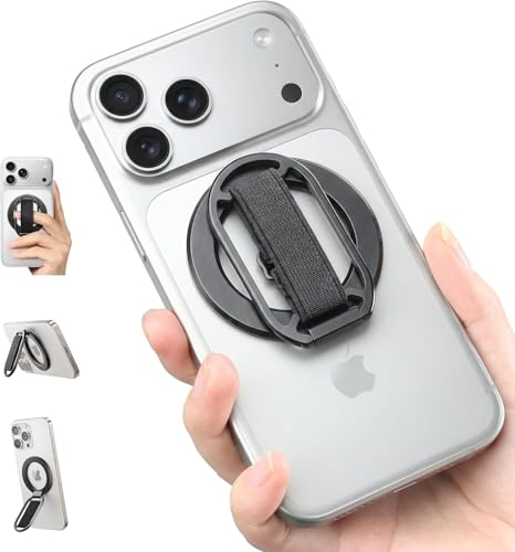SUPERONE for MagSafe Phone Grip Kickstand, Removable Magnetic Ring Holder - color: Dark Gray
