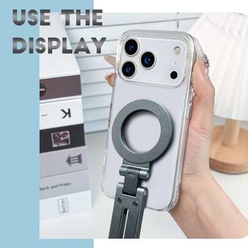 Compatible for Magsafe Phone Holder - Adjustable Foldable Phone Holder with Strong Magnets, Portable Travel Phone Bracket Compatible with iPhone 17/16/15/14/13/12 Pro Max, All Smartphones (Grey) - color: Grey