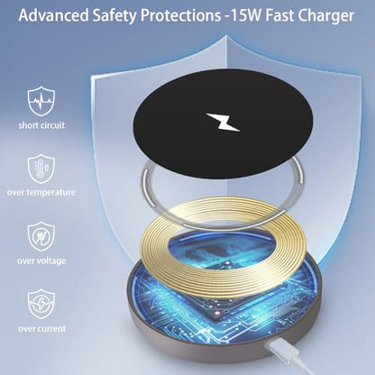 2 Pack Wireless Charging Pad,Magnetic Wireless Charger for iPhone Earbuds