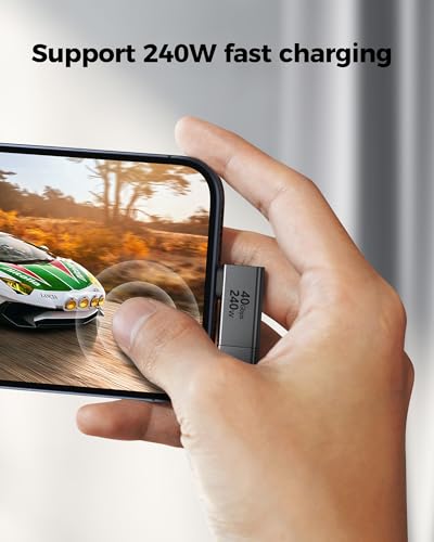 Silkland 40Gbps USB C 90 Degree Right Angle Adapter 2 Pack, 240W USB4 - style: Right Angle