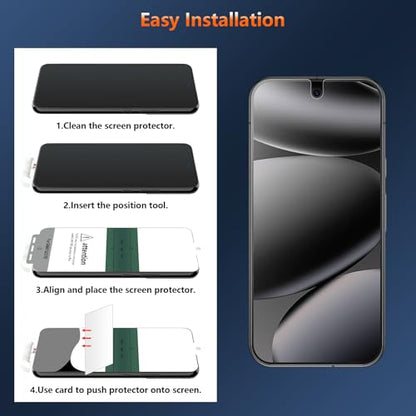 [2 Pack] Anti Glare Matte Privacy TPU Screen Protector for Google Pixel 10 Pro (Not Glass), Fingerprint Sensor Compatible, Full Adhesive Flexible Film, Easy Installation