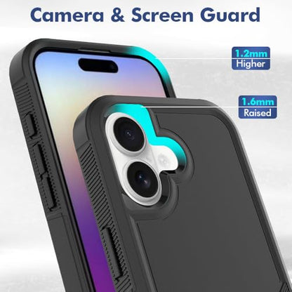 Heavy‑Duty Rugged Anti‑Drop Shockproof Protective Phone Case for iPhone 17, Durable Protective Shell, Black - color: Black, size: iPhone 17