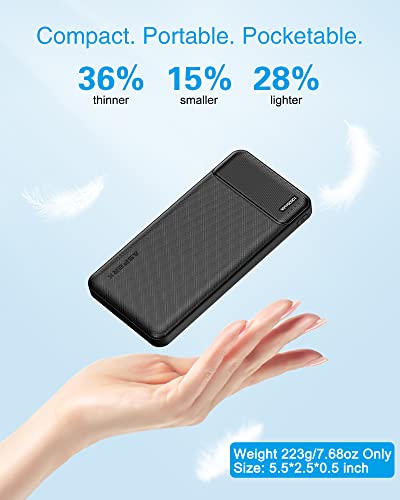 AsperX 2 Pack 10000mAh Portable Charger Dual USB Power Bank Battery Pack - color: Black+Black