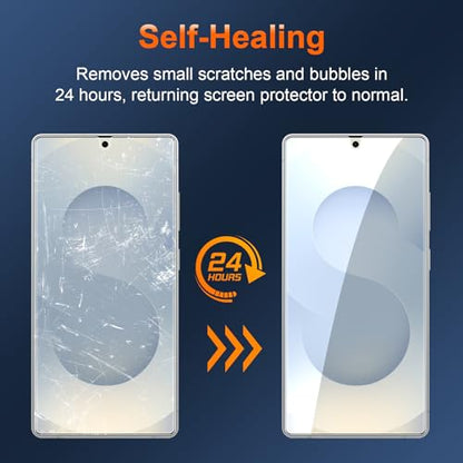 [3 Pack] for Samsung Galaxy S25 Screen Protector Flexible TPU [Not Glass], Fingerprint Unlock, Easy Installation, Case Friendly, Bubble Free - size: Galaxy S25