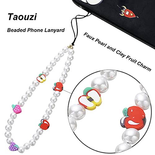 6PCS Beaded Phone Charms Strap Fruit Star Faux Pearl Rainbow Beads Phone Chains Beaded Lanyard for Camera Key Wallet Valentines Day Gifts for Her Women - style: Style6-4
