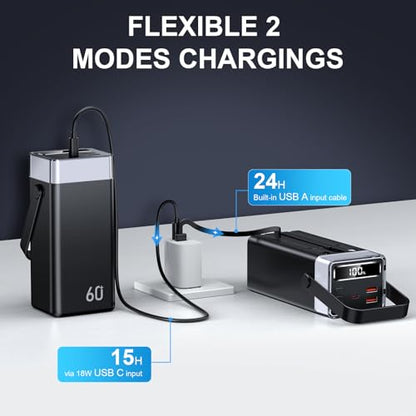 Portable Charger Power Bank 60000mAh, 22.5W Fast Charging Battery Pack