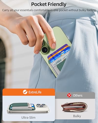 Upgraded for Magsafe Wallet, 7 Card Holder, Strongest Magnetic Wallet | for iPhone Wallet Magsafe with 2 Card Slots, Magnetic Card Holder for iPhone 17/16/15/14/13/12 Series, Slim, Green - color: Green-Upgraded