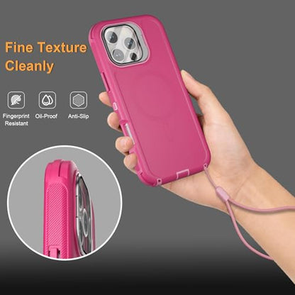 Follaroma for iPhone 16 Pro Case,Magnetic,Heavy Duty Case,6.3'', Hot-Pink - color: Hot-pink, size: iPhone 16 Pro 6.3''