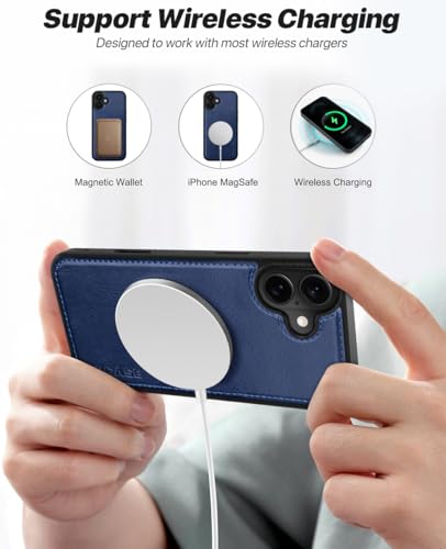 OCASE for iPhone 17 Detachable Wallet Case with Card Holder, 2 in 1 PU Leather Flip Folio with RFID Blocking Stand Wrist Strap Shockproof Phone Cover 6.3 Inch 2025, Blue - color: Blue, size: iPhone 17