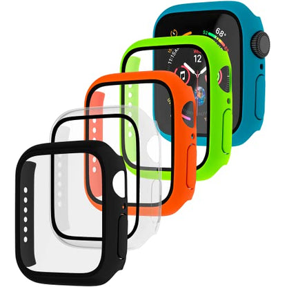 Maeline Bulk Cases Compatible with Apple Watch Series 3/Series 2/Series 1 42mm with Built in Tempered Glass Screen Protector, Overall Protective Hard PC Case Ultra-Thin Cover Random 10 Pack - color: Random Mix, size: 42 mm