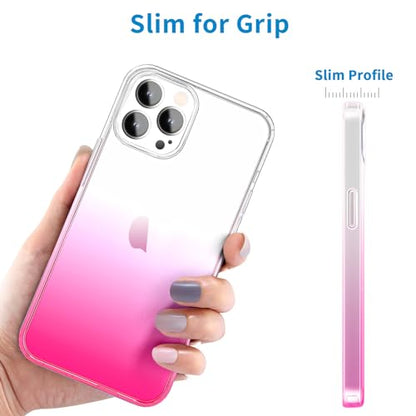 JJGoo Compatible with iPhone 14 Pro Case, Clear Soft Shockproof Protective Slim Thin Bumper Cover Transparent Phone Case, Gradient Pink - color: Gradient Pink