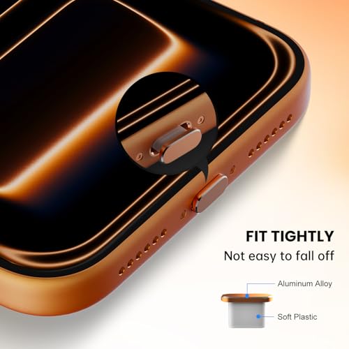 5PCS USB C Port Dust Plug & Speaker Dust Cover for iPhone 17 Pro Max - color: Orange